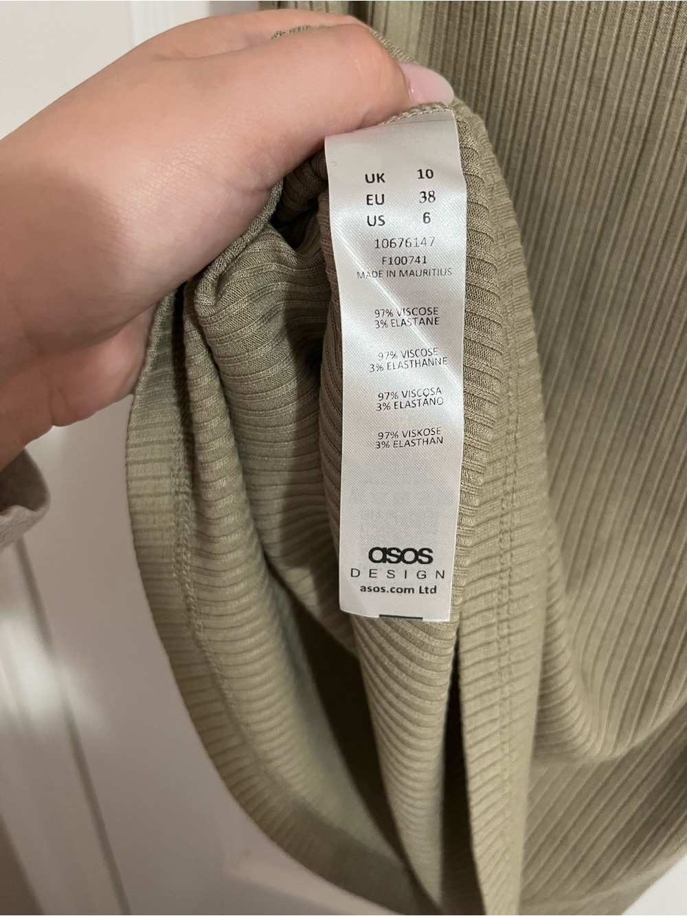 ASOS Ribbed Tank Top - Taupe - Picture 4 of 4